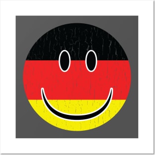 Smiley Germany Flag Fan German Fan Gift Posters and Art